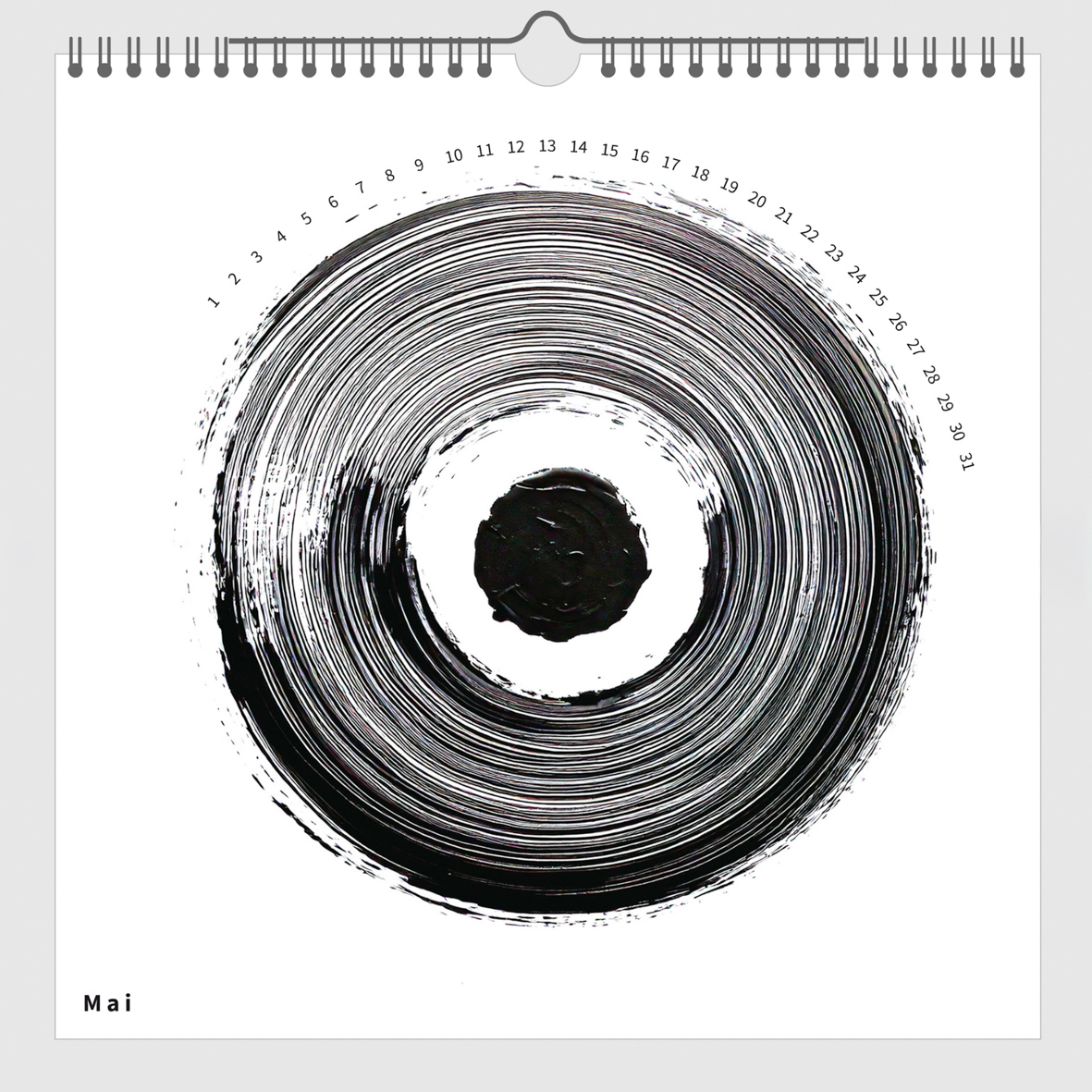 Edition ZEN immerwährender Ensō-Kalender Gold und Schwarz