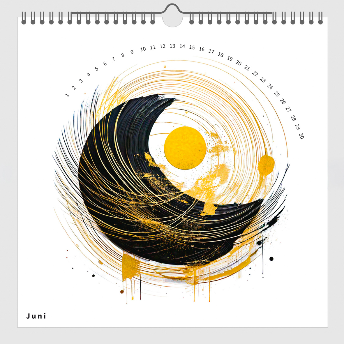 Immerwährender Künstlerkalender Gold und Schwarz von Edition ZEN