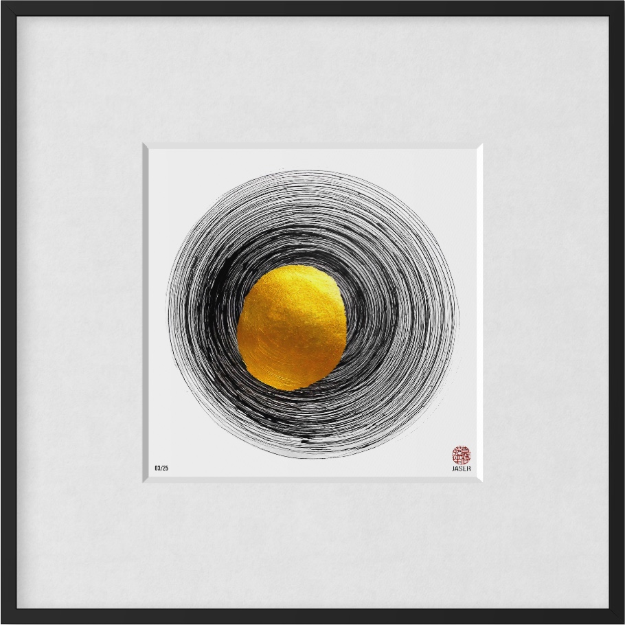 Ensō der Serie Gold und Schwarz